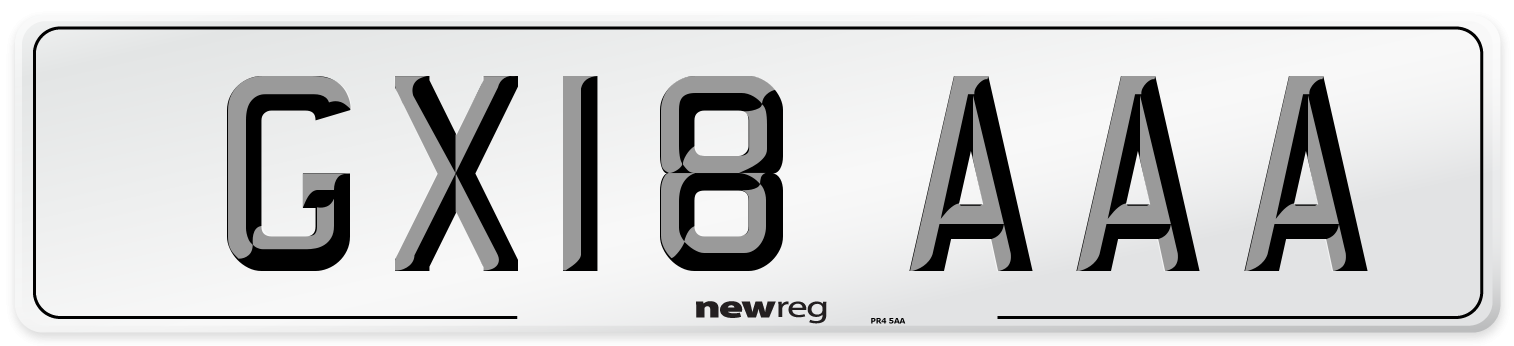 GX18 AAA Number Plate from New Reg